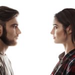 Man and woman maintaining eye contact